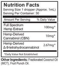 Load image into Gallery viewer, Lights Out Drops with 3000mg Full Spectrum CBD, 300mg CBN &amp; 80mg D9
